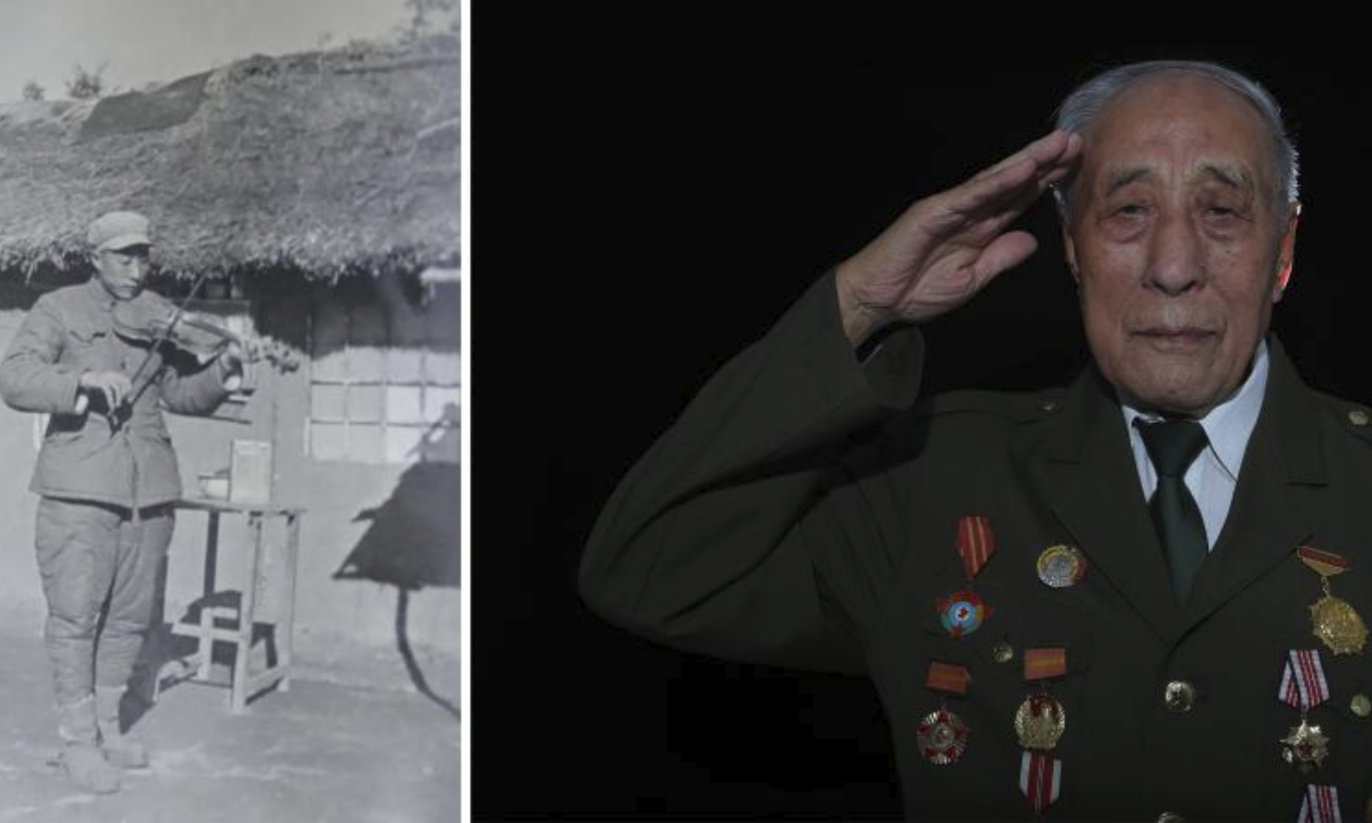 This combo photo shows the portrait of Cheng Maoyou on July 18, 2020. Born in 1930, Cheng participated in the War to Resist U.S. Aggression and Aid Korea in 1952.
Seventy-three years ago, the Chinese People's Volunteers (CPV) crossed the Yalu River and fought alongside the army of the Democratic People's Republic of Korea, eventually winning the War to Resist U.S. Aggression and Aid Korea in 1953.
Thursday marked the 70th anniversary of the victory of the War.
Photographers from Xinhua took portrait photos of some CPV veterans. (Xinhua/Yang Qing)