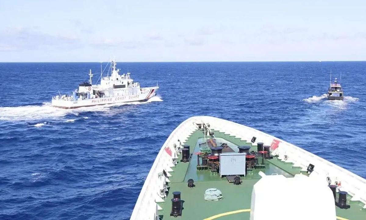 China Coast Guard drives away Philippine vessels intruding into waters of China's Nansha Islands