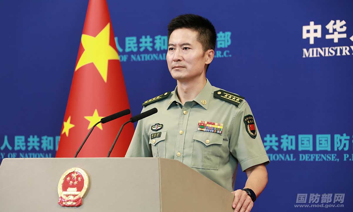Photo: Tan Kefei, a spokesperson for the Ministry of National Defense