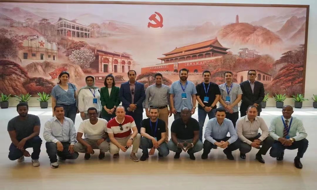 Diplomats from Arab countries in China visit the memorial of the first National Congress of the Communist Party of China (CPC) in Shanghai on June 14, 2023, during a seminar held by the China-Arab Research Center on Reform and Development. Photo: Courtesy of Ziad Zaitoun