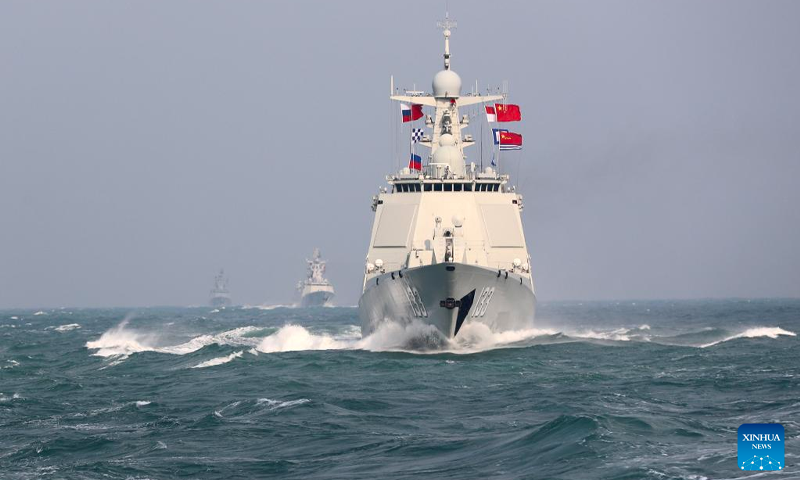 Warships of Chinese navy take part in a joint naval exercise, Joint Sea 2022, in the East China Sea on Dec 21, 2022. Chinese and Russian navies on Dec 21 kicked off a joint naval exercise, Joint Sea 2022, in the East China Sea. Photo: Xinhua