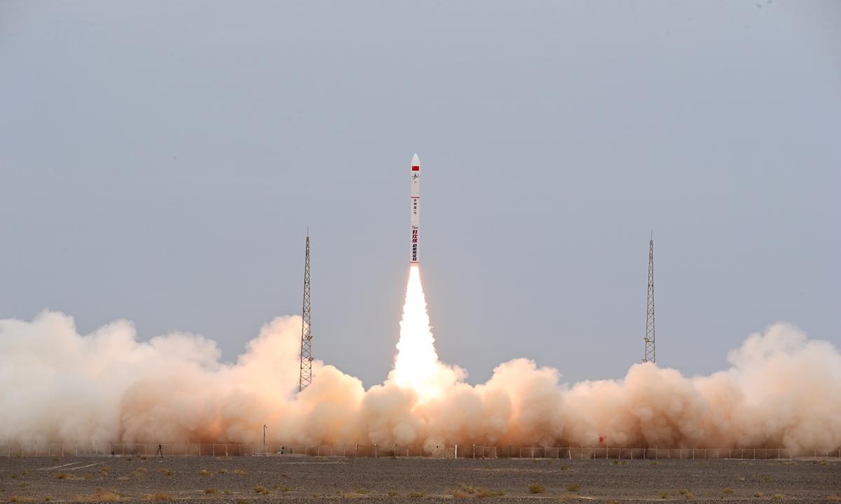 Domestic carrier rocker developer Galactic Energy launched its seventh Ceres 1 rocket on Thursday, sending seven satellites into orbit from the Jiuquan Satellite Launch Center in Northwest China. Photo: Courtesy of Galactic Energy 
