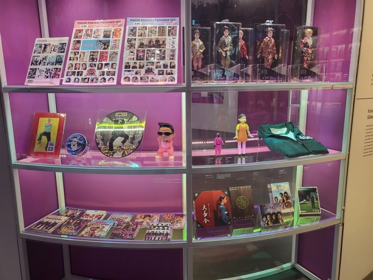 The hallyu section at The Pop Culture We Loved and Rise of the Korean Wave exhibition at the National Museum of Korean Contemporary History in central Seoul, features figurines of K-pop boy group BTS, among others. Photo: Korea Times 
