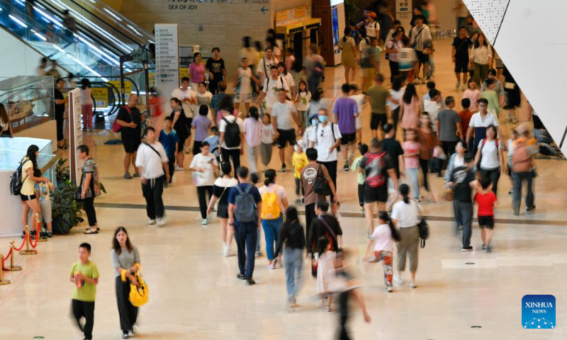 People visit National Maritime Museum of China in north China's Tianjin Municipality, Aug. 26, 2023. (Xinhua/Sun Fanyue)