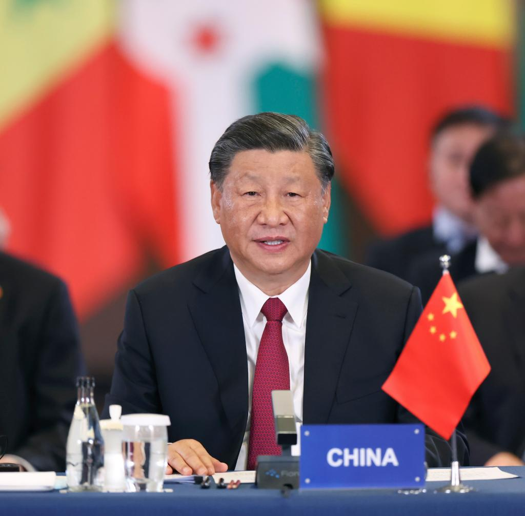 Chinese President Xi Jinping delivers a keynote speech at the China-Africa Leaders' Dialogue in Johannesburg, South Africa, Aug 24, 2023. Xi co-chaired with South African President Cyril Ramaphosa the China-Africa Leaders' Dialogue on Thursday. Photo:Xinhua