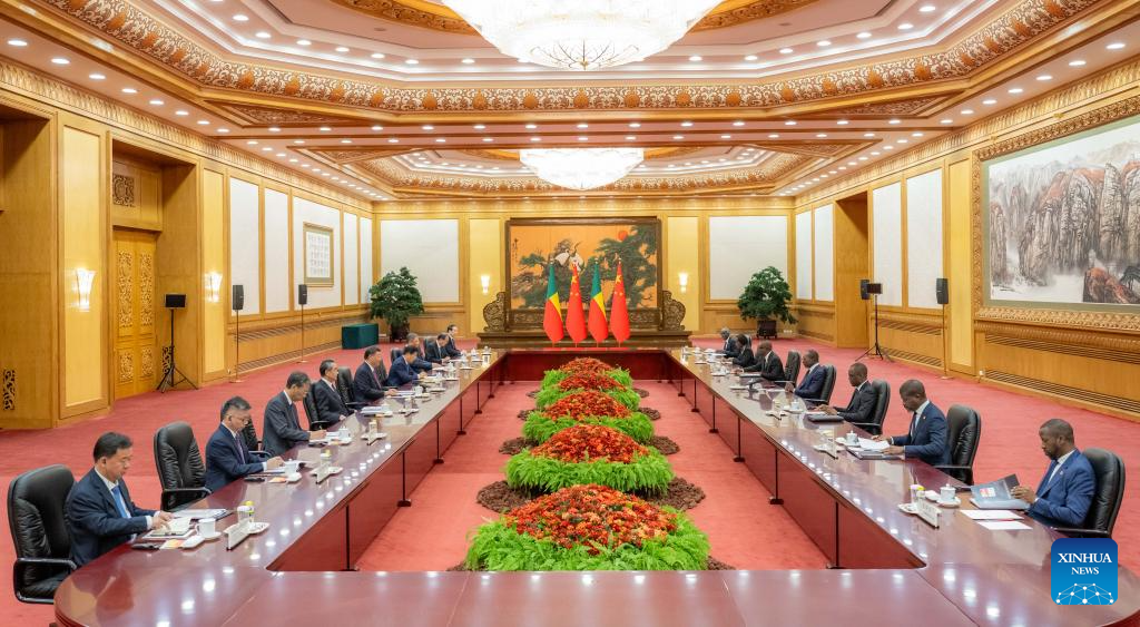 Chinese President Xi Jinping holds talks with Beninese President Patrice Athanase Guillaume Talon, who is in China for a state visit, at the Great Hall of the People in Beijing, capital of China, Sep 1, 2023. Photo:Xinhua