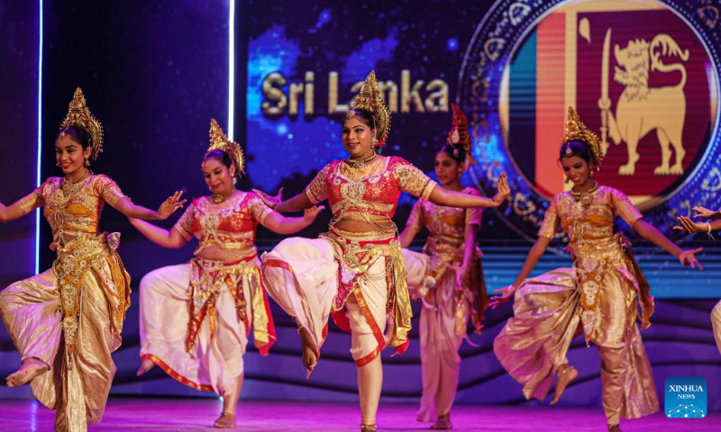 Artists perform at the opening ceremony of Ismailia International Folklore Festival in Ismailia, Egypt, Sept. 3, 2023. Twenty troupes from seven countries show their unique folklore cultural performances during the six-day festival that kicked off here on Sunday evening. (Xinhua/Ahmed Gomaa)