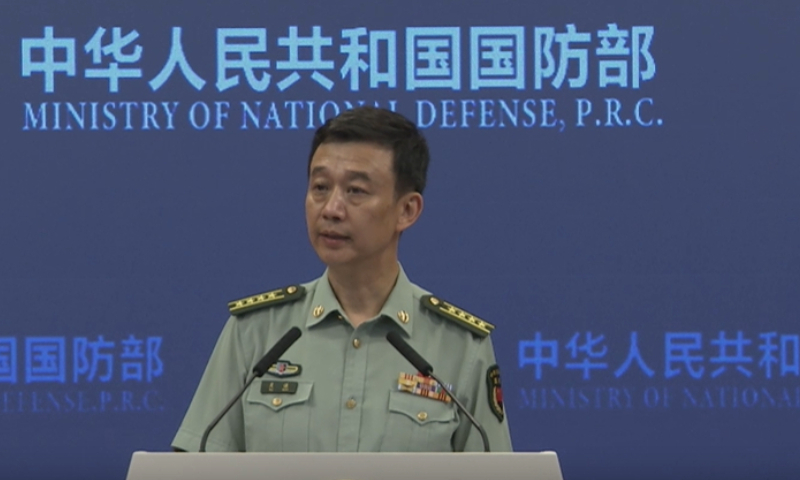 Senior Colonel Wu Qian, a spokesperson from China’s Ministry of National Defense Photo: Screenshot of video from website of China’s Ministry of National Defense