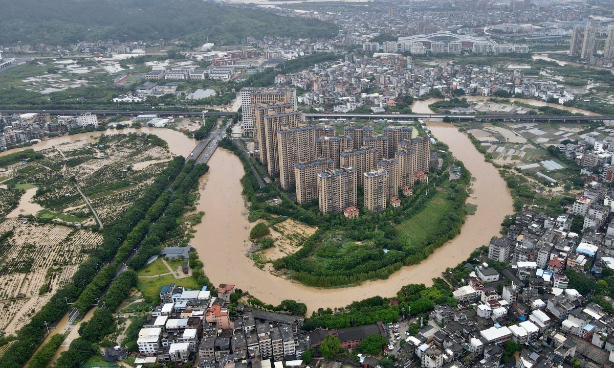 Typhoon Haikui drenches Fuzhou, East China's Fujian Province on September 5, 2023. Photo: IC