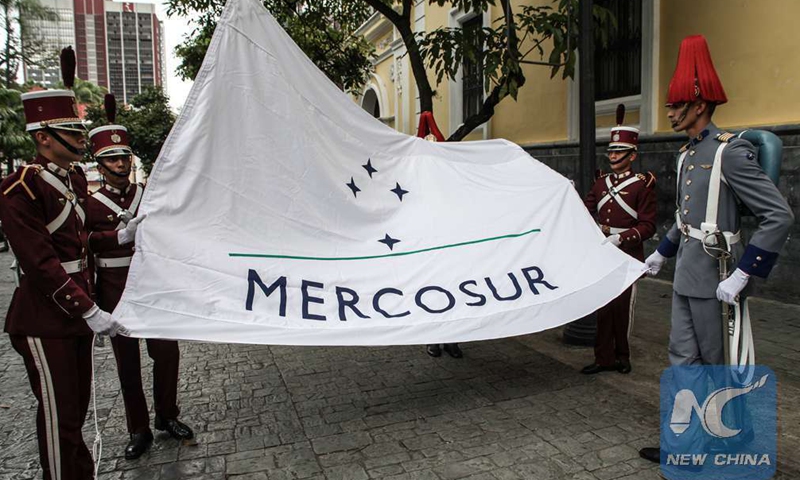 The Flag of Mercosur. Photo: Xinhua