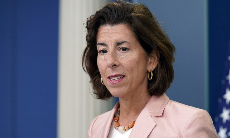 US Secretary of Commerce Gina Raimondo speaks during the daily briefing at the White House in Washington, September 6, 2022. Photo: VCG