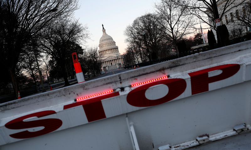 The US Capitol is shown during a partial shutdown of the federal government on December 24, 2018 in Washington. Photo: VCG