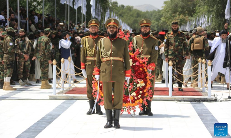 Afghan security forces attend a celebration marking the 104th anniversary of the country's independence in Kabul, capital of Afghanistan, Aug. 19, 2023. (Photo by Saifurahman Safi/Xinhua)