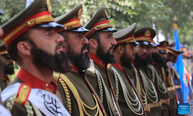 Afghan security forces attend a celebration marking the 104th anniversary of the country's independence in Kabul, capital of Afghanistan, Aug. 19, 2023. (Photo by Saifurahman Safi/Xinhua)