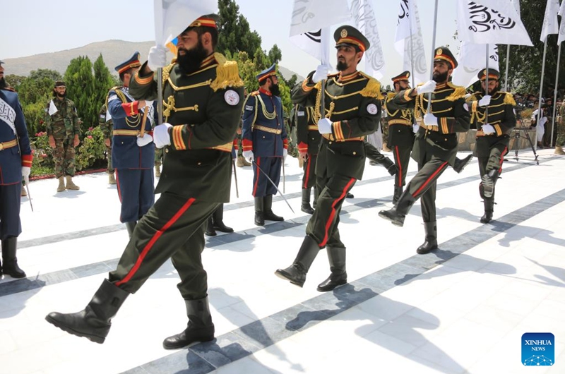 Afghan security forces attend a celebration marking the 104th anniversary of the country's independence in Kabul, capital of Afghanistan, Aug. 19, 2023. (Photo by Saifurahman Safi/Xinhua)