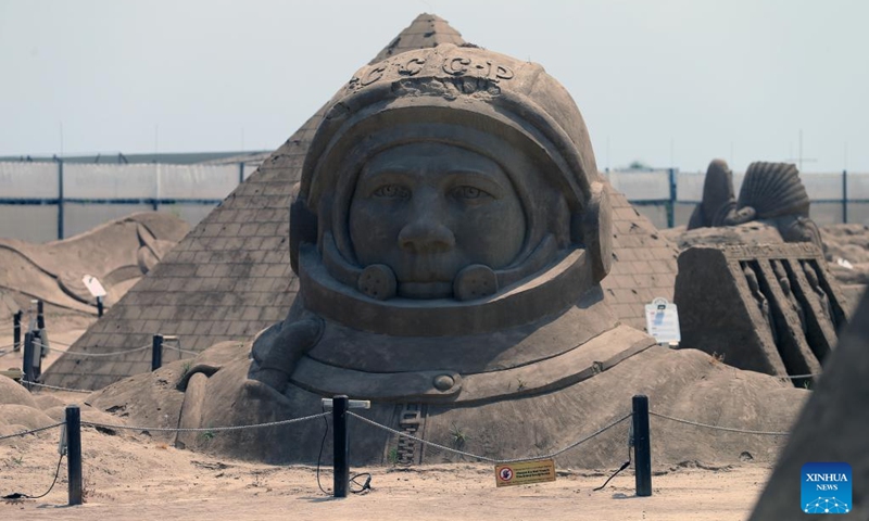 This photo taken on Aug. 16, 2023 shows a sand sculpture at the Antalya Sand Sculpture Museum in Antalya, Türkiye.(Photo: Xinhua)