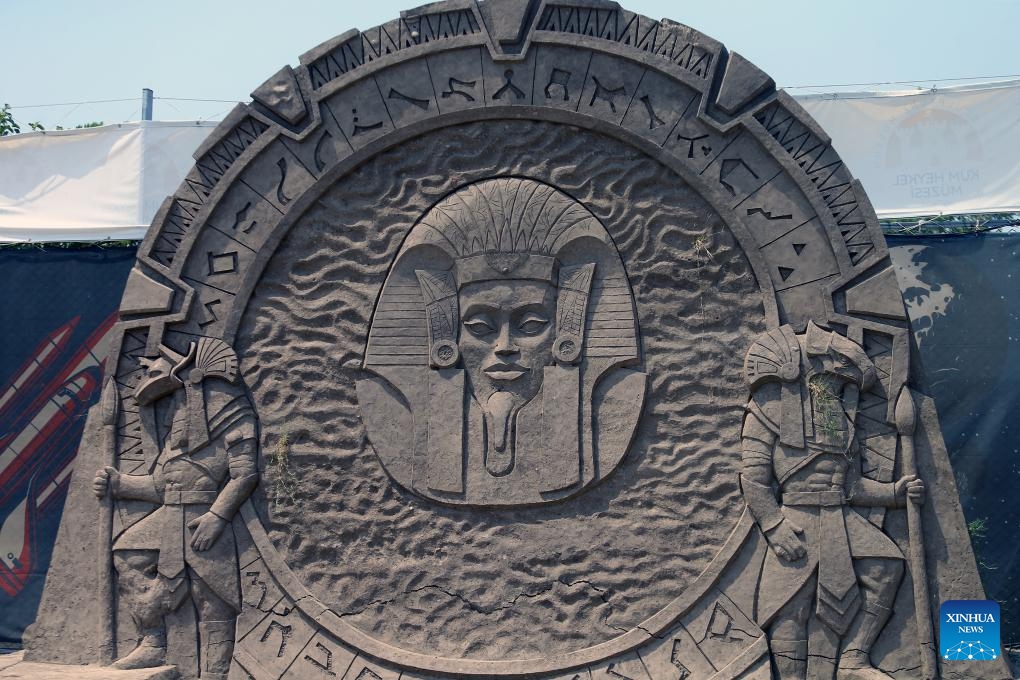 This photo taken on Aug. 16, 2023 shows a sand sculpture at the Antalya Sand Sculpture Museum in Antalya, Türkiye.(Photo: Xinhua)