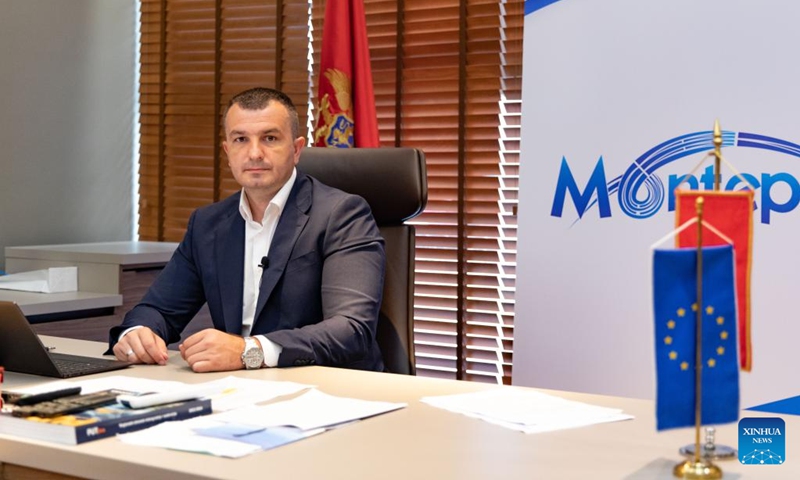 Milan Ljiljanic, executive director of Monteput, poses for a photo during an interview with Xinhua in Podgorica, Montenegro, July 25, 2023. Photo: Xinhua