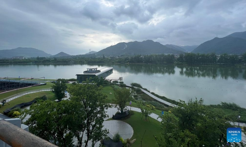 This photo taken on Aug. 3, 2023 shows a view of Beizhi River, a tributary of the Qiantang River, in Hangzhou, capital of east China's Zhejiang Province. (Xinhua/Tang Tao)