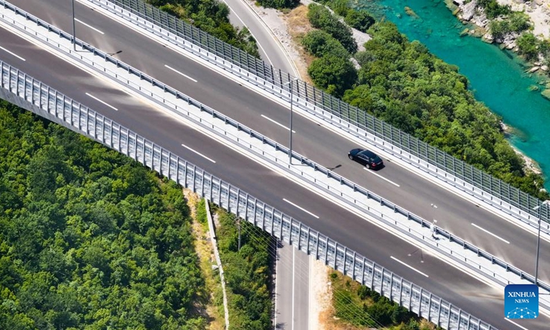 This aerial photo taken on July 24, 2023 shows a priority section of the Bar-Boljare highway in Montenegro. Photo: Xinhua