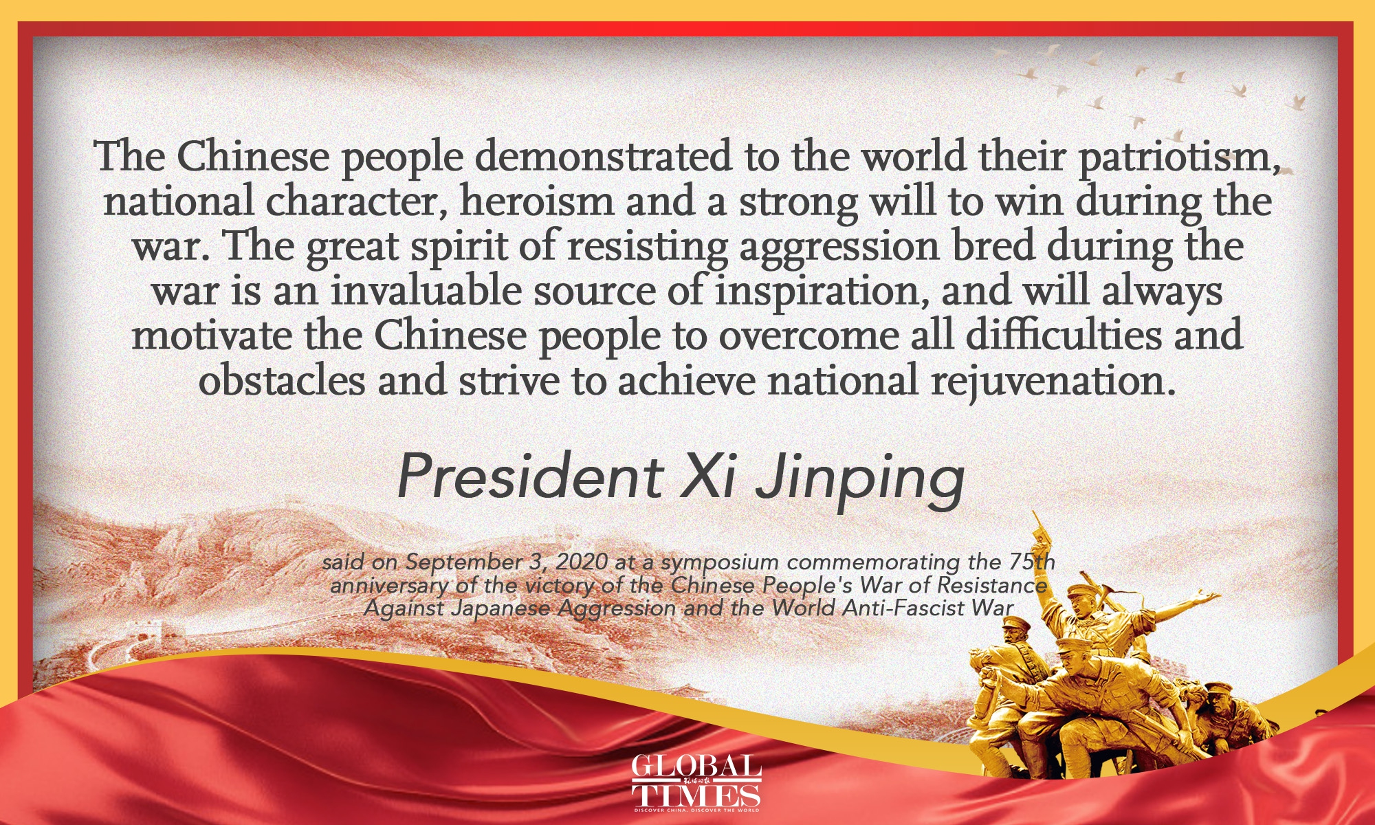 President Xi's remarks on the spirit of resisting aggression Graphics: Deng Zijun/GT