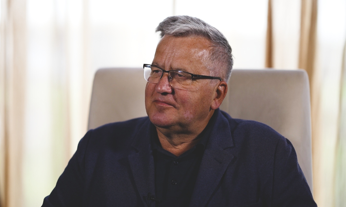Former president of Poland Bronislaw Komorowski during an exclusive interview with the Global Times.Photo: Yu Jiayin/GT