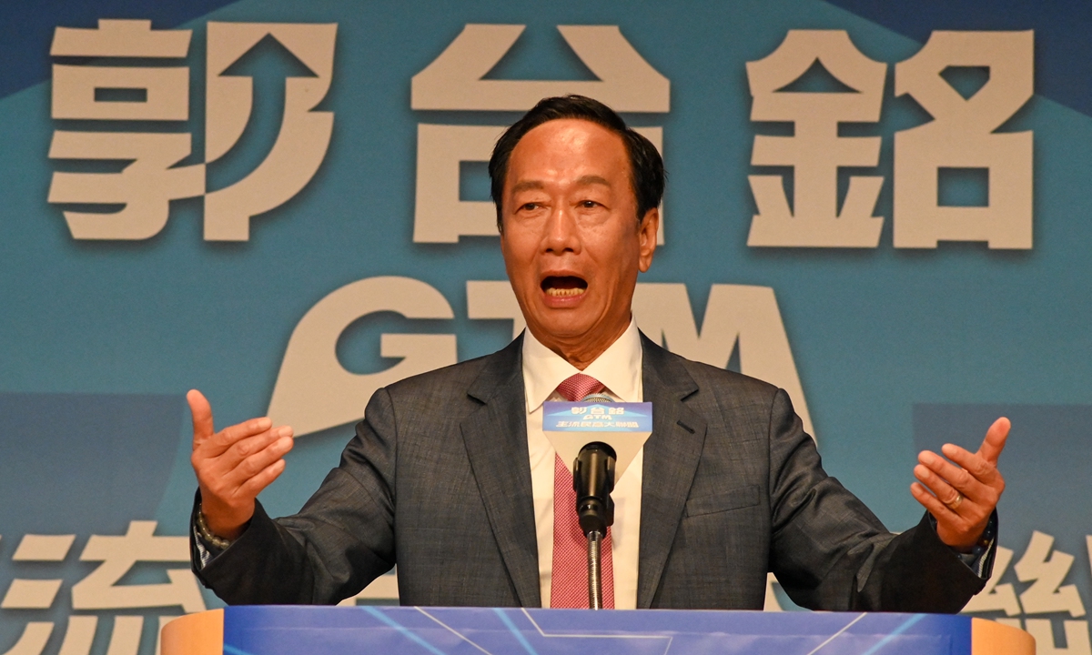 Former Foxconn Founder Terry Gou gannounced that he will run for president of Taiwan as an independent candidate on August 28, 2023.Photo: AFP