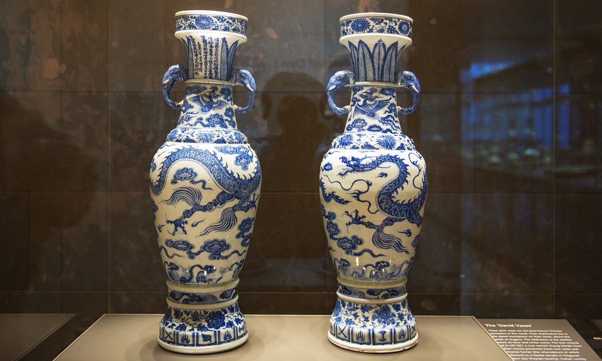 Chinese porcelain vases collected by the British Museum Photo: VCG