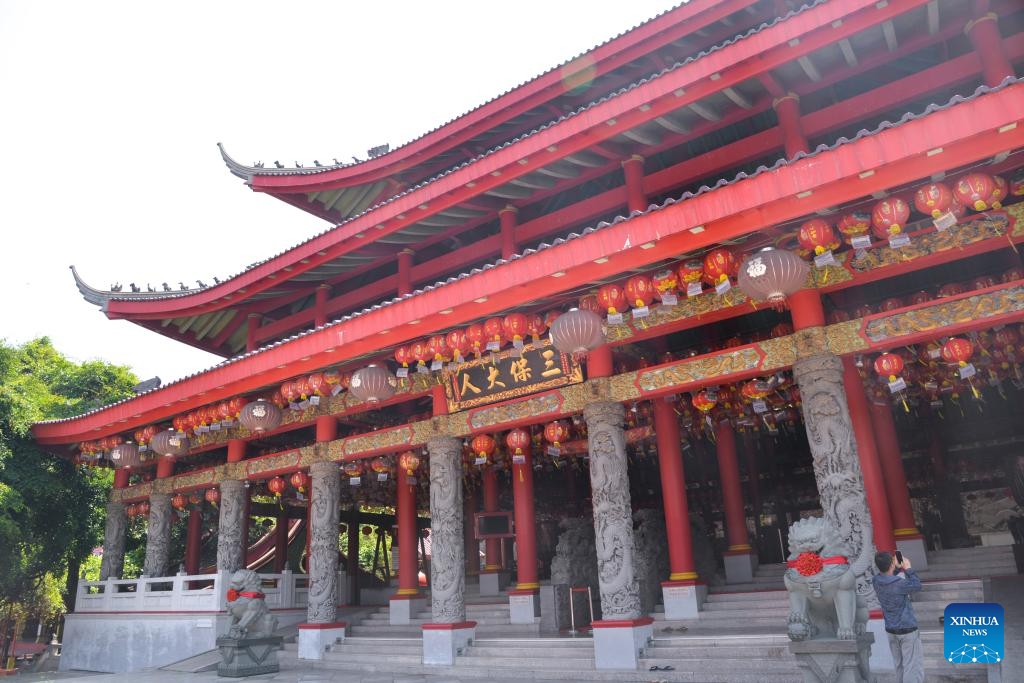 This photo taken on Aug. 29, 2023 shows a view of Sam Poo Kong, a place to commemorate Chinese Ming Dynasty navigator Zheng He, in Semarang, Central Java, Indonesia.(Photo: Xinhua)