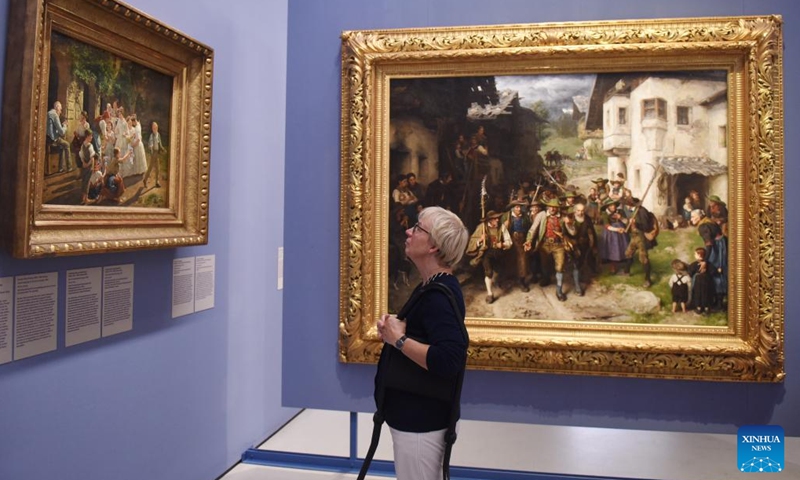 A woman visits an exhibition titled The Belvedere-300 Years a Venue for Art at Lower Belvedere in Vienna, Austria, on Aug. 31, 2023.(Photo: Xinhua)