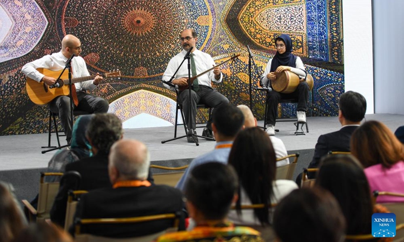 A band from Iran performs at the 8th Colourful World -- Cultural Exhibition of Countries along the Belt and Road during the 2023 China International Fair for Trade in Services (CIFTIS) in Beijing, capital of China, Sept. 2, 2023. Photo: Xinhua