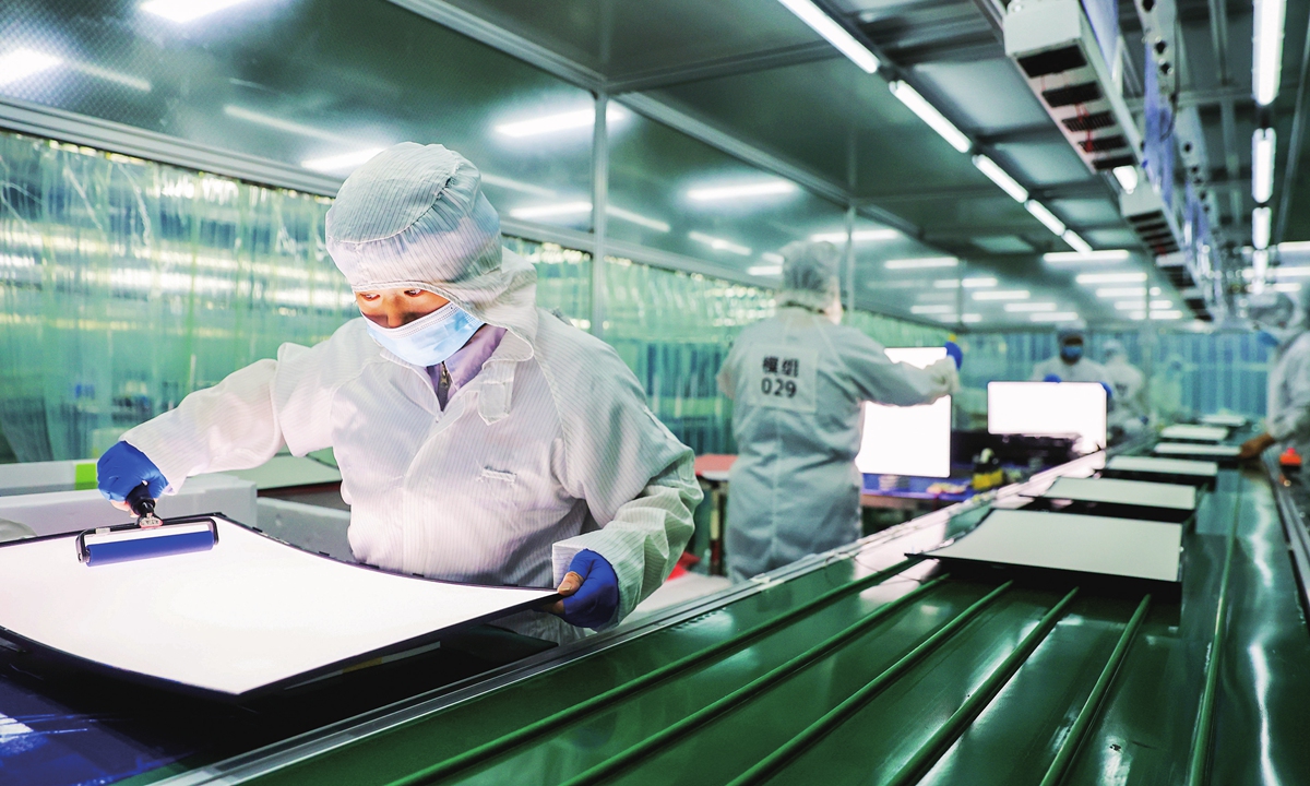 Workers rush orders at a high-tech enterprise in Jiujiang, East China's Jiangxi Province on September 4, 2023. The company mainly produces smart TVs, smart display terminals and smart home products, which are exported to South Korea, Japan, Russia, the US and other markets. Photo: VCG