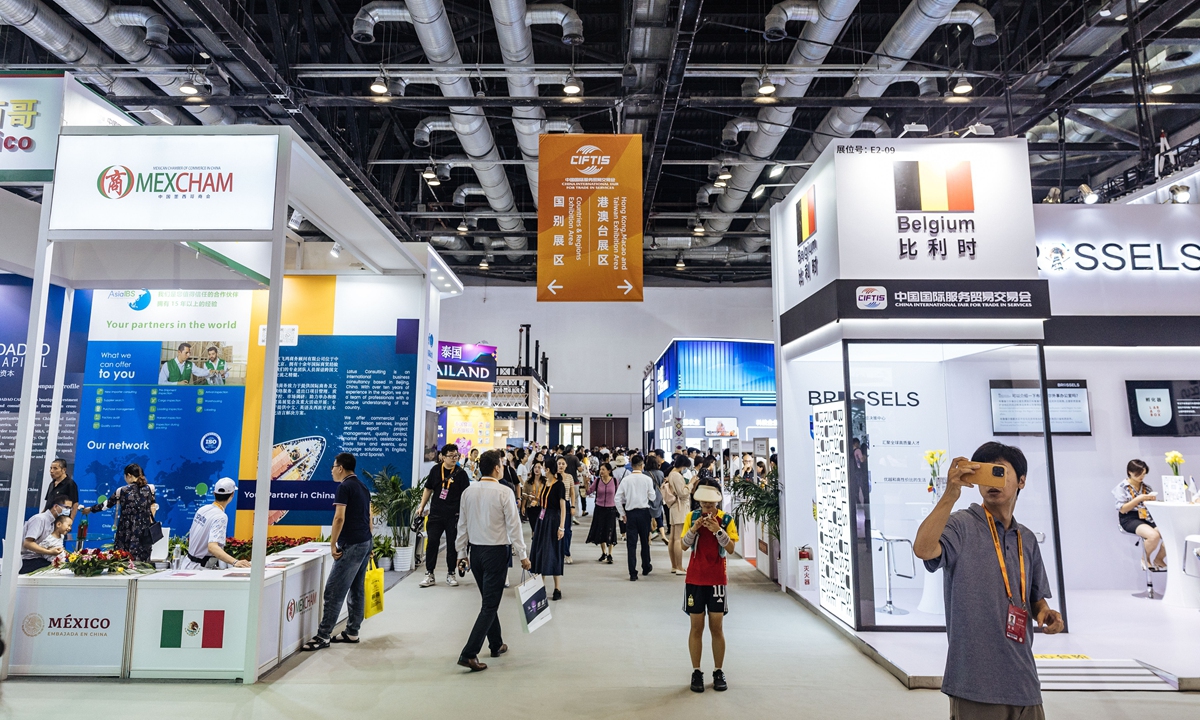 A snapshot of the 2023 China International Fair for Trade in Services (CIFTIS) at the China National Convention Center in Beijing on September 3, 2023. Photo: Li Hao/GT