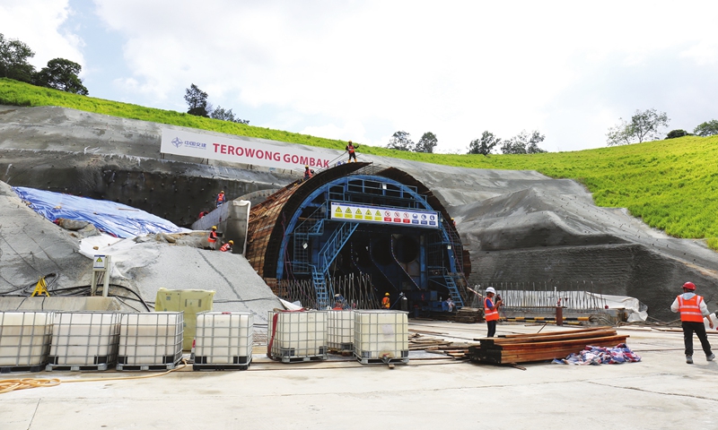 The construction site of BRI flagship project,665-kilometer-long East Coast Rail Link in Malaysia Photo: Zhao Juecheng/GT