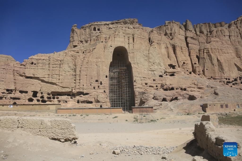 This photo shows the site of the giant Buddha ruins in Bamyan, central Afghanistan, Sept. 6, 2023.(Photo: Xinhua)