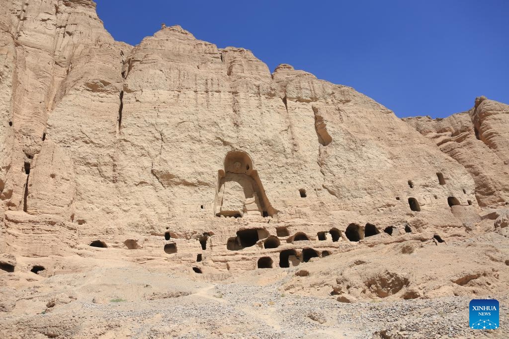 This photo shows the site of the giant Buddha ruins in Bamyan, central Afghanistan, Sept. 6, 2023.(Photo: Xinhua)