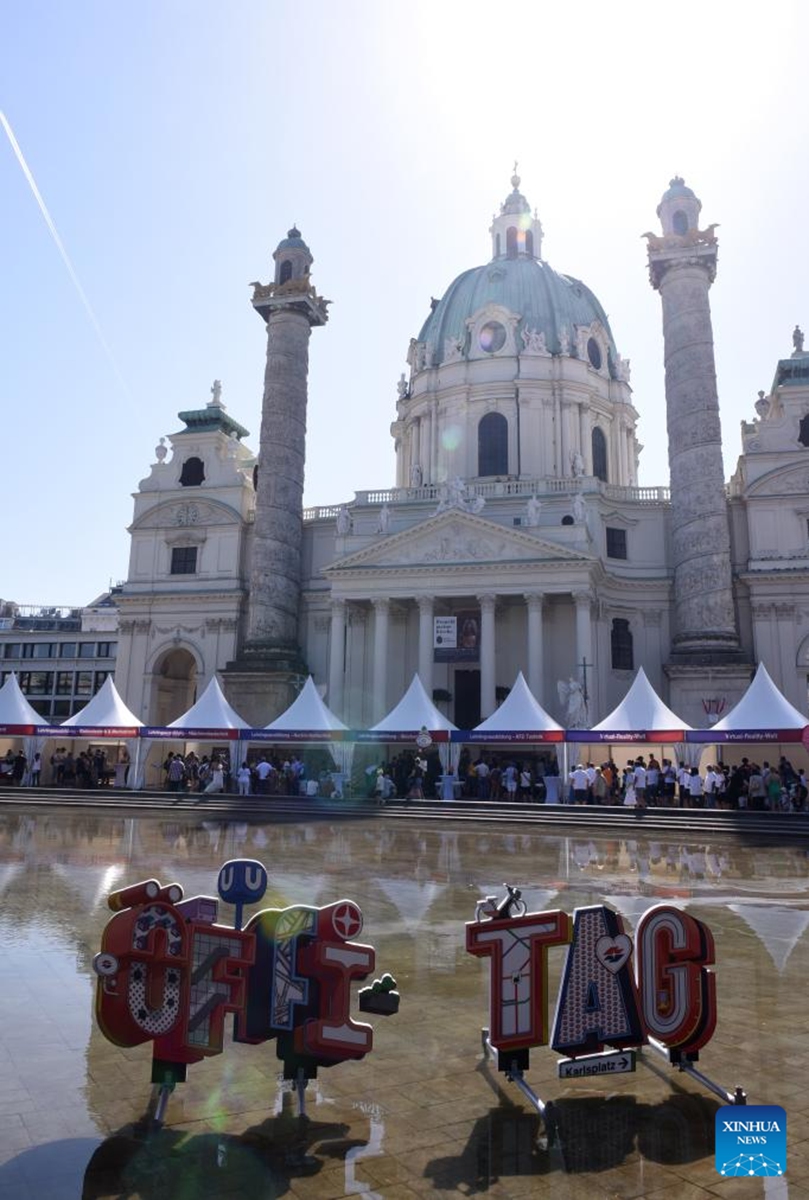 This photo taken on Sept. 9, 2023 shows the site of Public Transport Day events in Vienna, Austria. Public Transport Day was held here on Saturday with various activities and entertainment. Photo: Xinhua