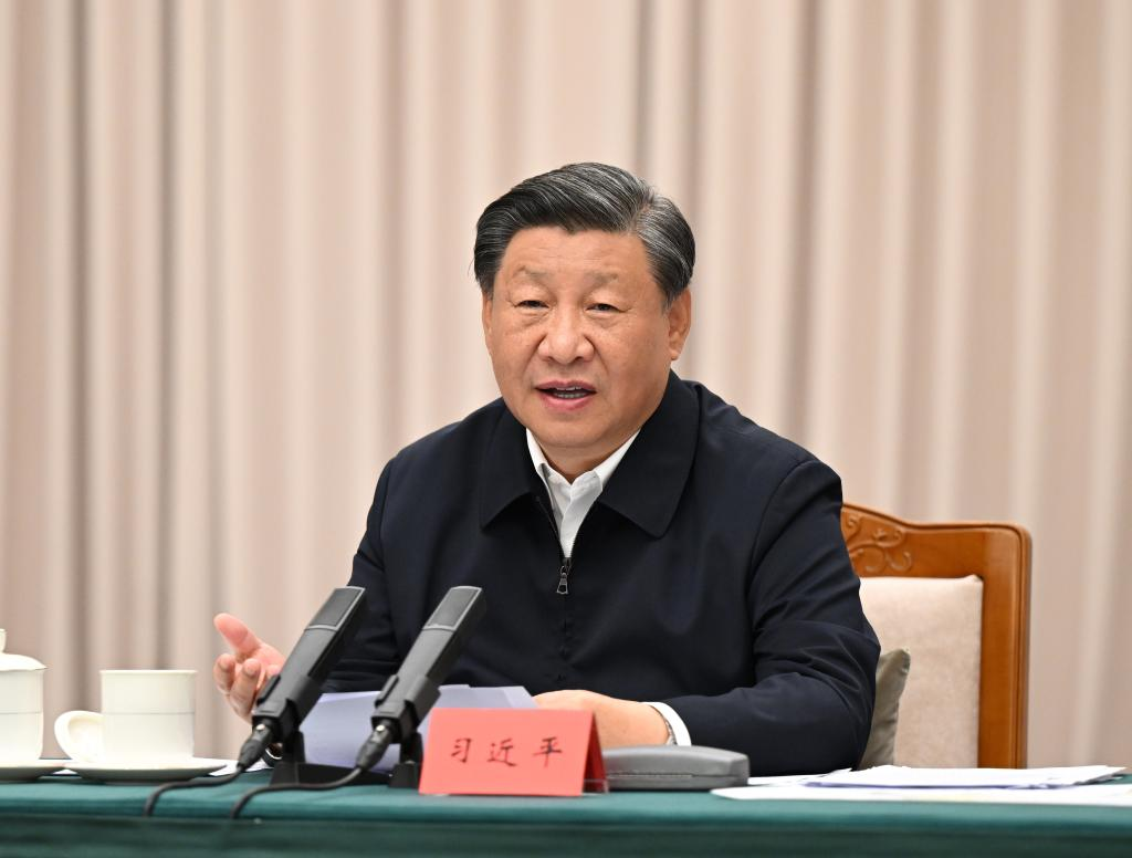 Chinese President Xi Jinping, also general secretary of the Communist Party of China Central Committee and chairman of the Central Military Commission, convenes a key meeting on striving for the full revitalization of northeast China in the new era and delivers an important speech, in Harbin, northeast China's Heilongjiang Province, Sept. 7, 2023. Photo: Xinhua