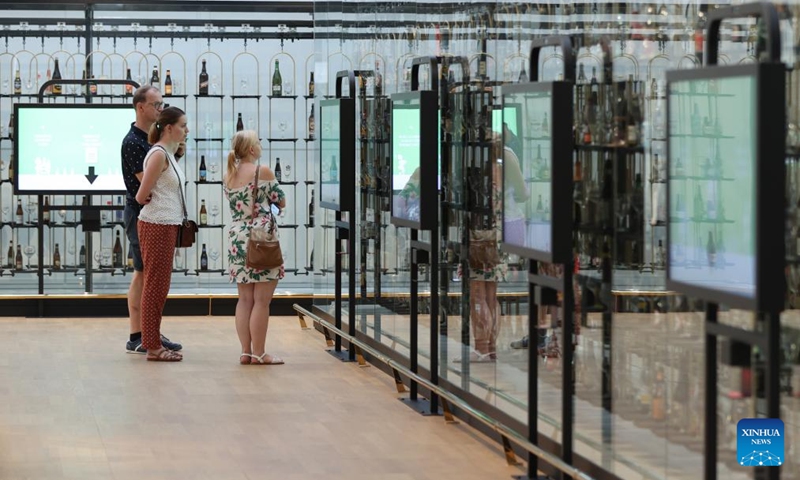 People visit the Belgian Beer World in Brussels, Belgium, Sept. 9, 2023. The Belgian Beer World, which showcases Belgium's brewing tradition through a series of interactive exhibits and workshops, opened its doors to the public here on Saturday. Photo: Xinhua