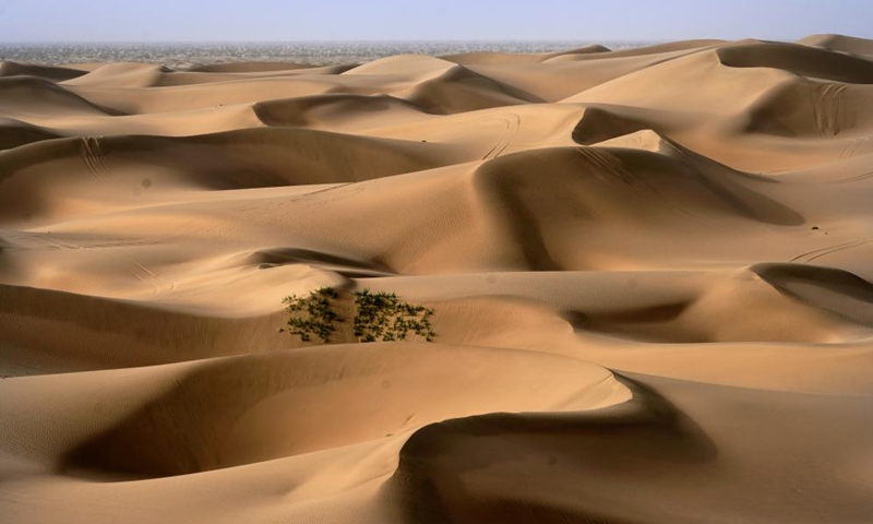 This photo taken on Sept. 7, 2023 shows the scenery of a desert scenic spot in Makit County of Kashgar, northwest China's Xinjiang Uygur Autonomous Region. Makit County, located on the southwestern rim of the Taklimakan Desert, has taken advantage of its natural resources to develop tourism and provide jobs for the local people. Photo: Xinhua