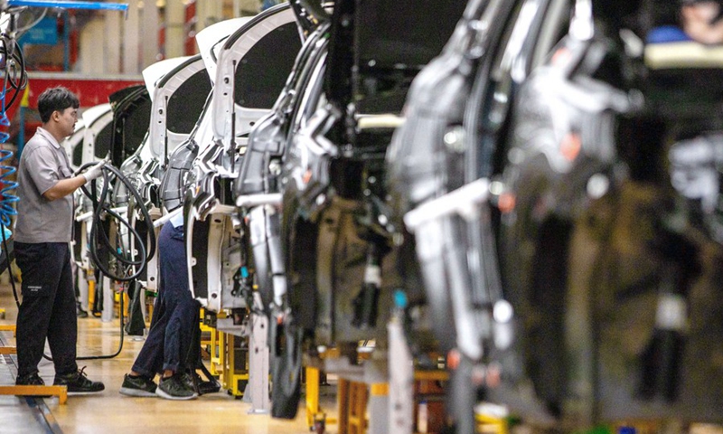 Workers work at the SAIC Motor-CP manufacturing plant in Chonburi, Thailand, Sept. 7, 2023. Photo: Xinhua