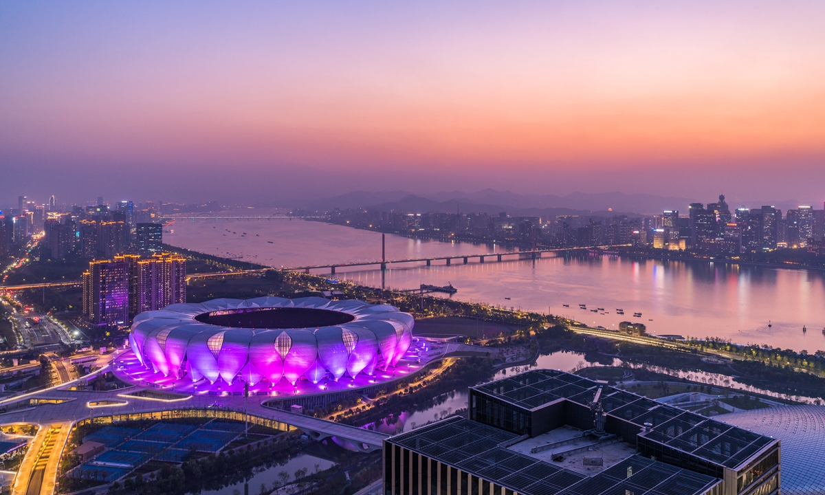 The Hangzhou Olympic Center Stadium, where the Games' opening ceremony will take place  Photo: VCG