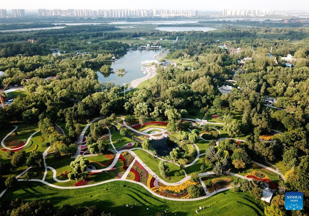 This aerial photo taken on July 31, 2023 shows a view of Sun Island scenic spot in Harbin, northeast China's Heilongjiang Province. Situated on the northern bank of the Songhua River in Harbin City, Sun Island scenic spot offers a multifunctional landscape that combines European-style architecture, rural scenery, folk culture, and ice and snow culture.(Photo: Xinhua)