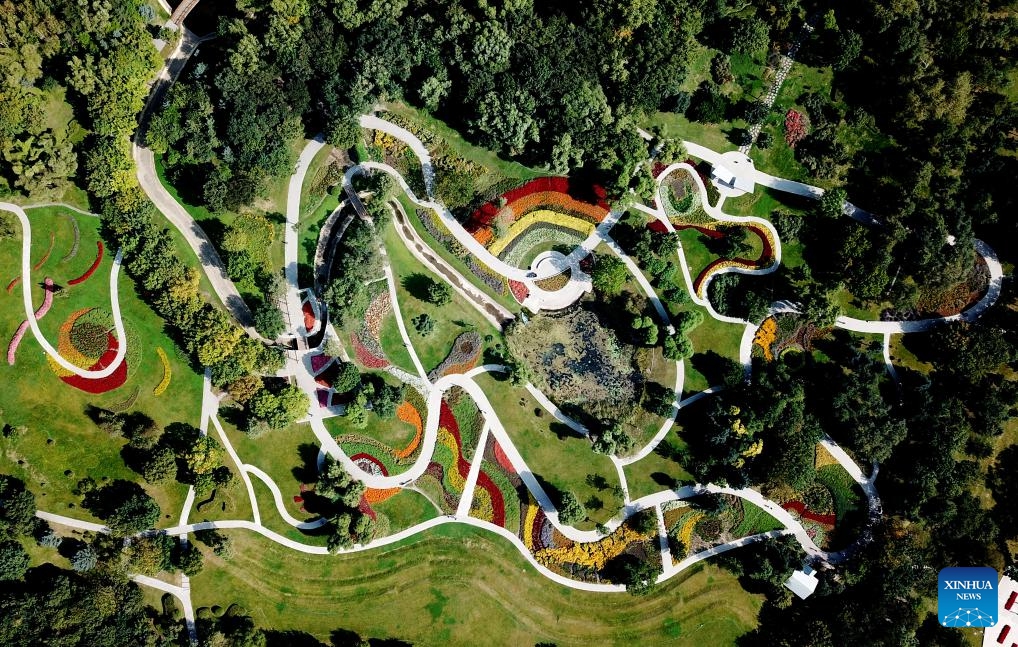 This aerial photo taken on Sept. 11, 2023 shows a view of Sun Island scenic spot in Harbin, northeast China's Heilongjiang Province. Situated on the northern bank of the Songhua River in Harbin City, Sun Island scenic spot offers a multifunctional landscape that combines European-style architecture, rural scenery, folk culture, and ice and snow culture.(Photo: Xinhua)