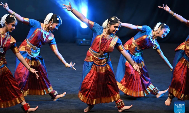 Artists perform during an Indian Culture event of the Kuwait Summer Festival in Hawalli Governorate, Kuwait, on Sept. 12, 2023.(Photo: Xinhua)