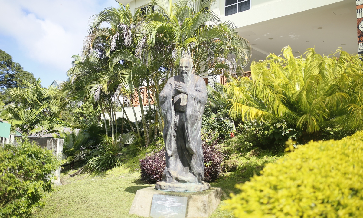 The Confucius statues in Confucius Institute of the University of the South Pacific in Suva, Fiji Photo: Shan Jie/GT
