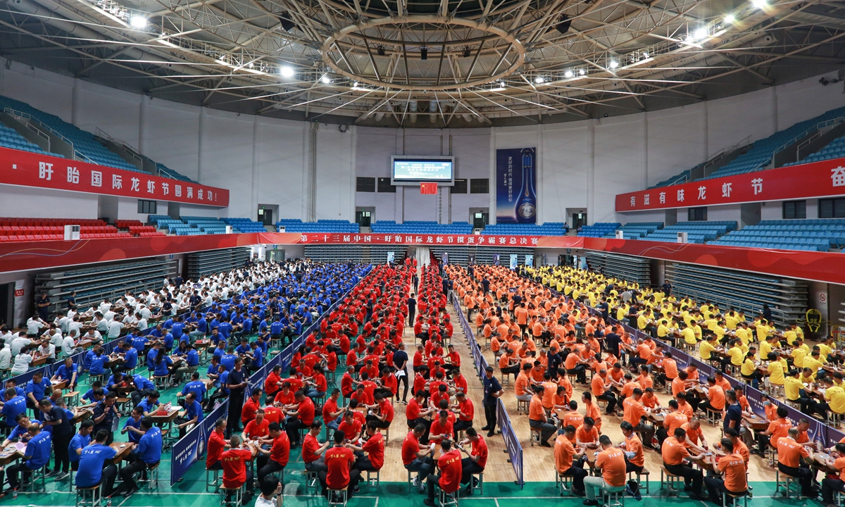 A large-scale <em>guandan</em> competition is held in Xuyi, East China's Jiangsu Province on June 18. Photo: VCG