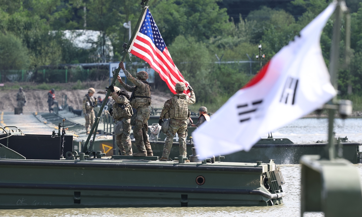 The US and South Korea joint military drill on August 31, 2023. Photo: IC 