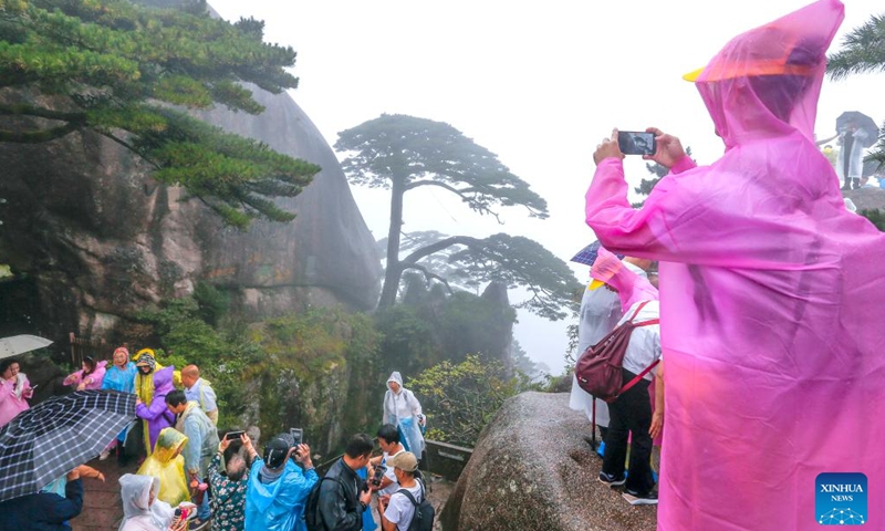 People visit the Huangshan Mountain scenic area in Huangshan City, east China's Anhui Province on Sept. 15, 2023. (Photo: Xinhua)