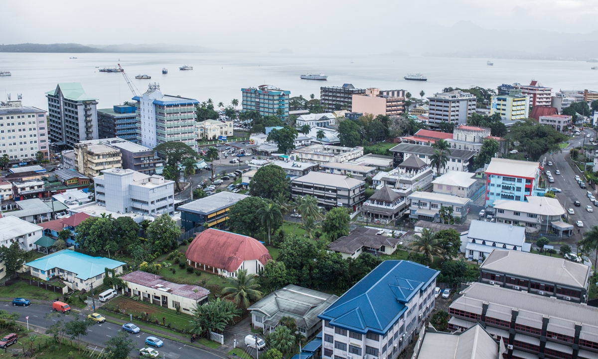 A seaside scenery seen from a building built by Chinese company in Suva, capital of Fiji Photo: Shan Jie/GT

